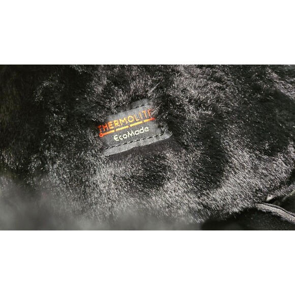 Thermolite Black Mid Calf Round Toe Laces Flat Women's Boots Size 10 - Picture 4 of 8